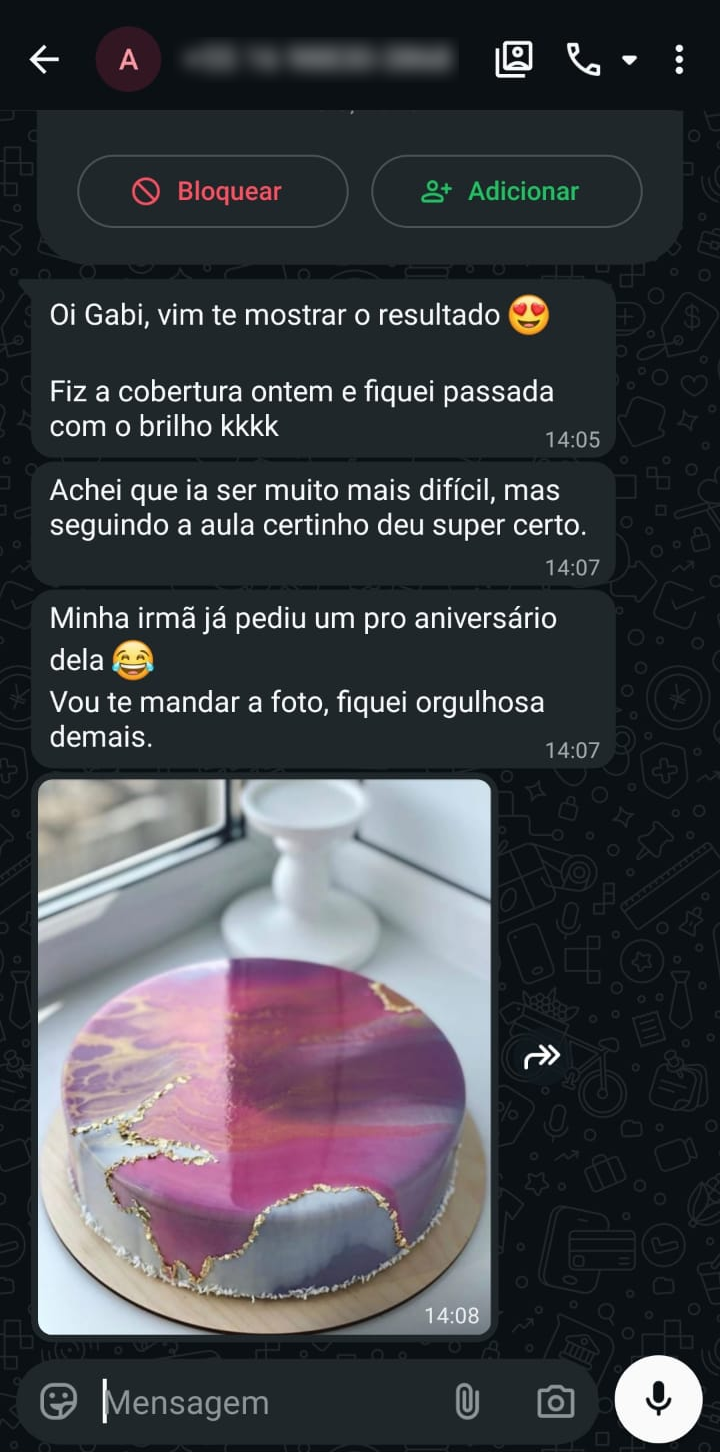 Depoimento de aluna 1